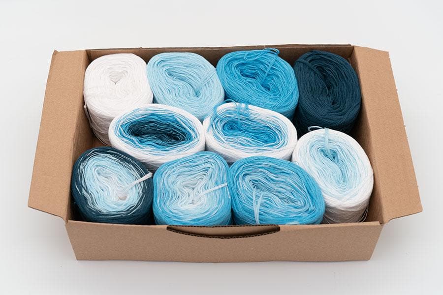 Bobbel Kombi Box blau - Bobbel Wolle und Farbverlaufsgarn von Chiemseegarn