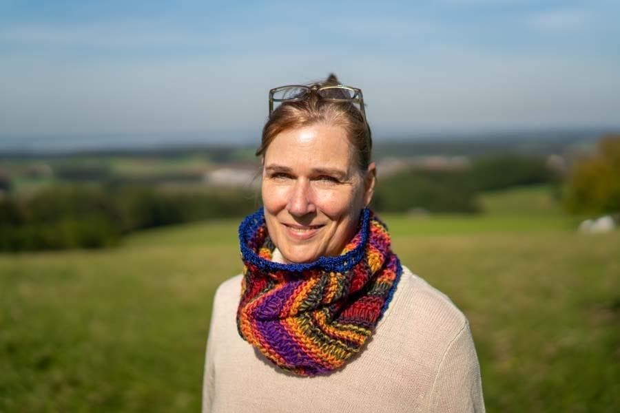 "Gute Laune Kragen" - Bobbel Wolle und Farbverlaufsgarn von Chiemseegarn