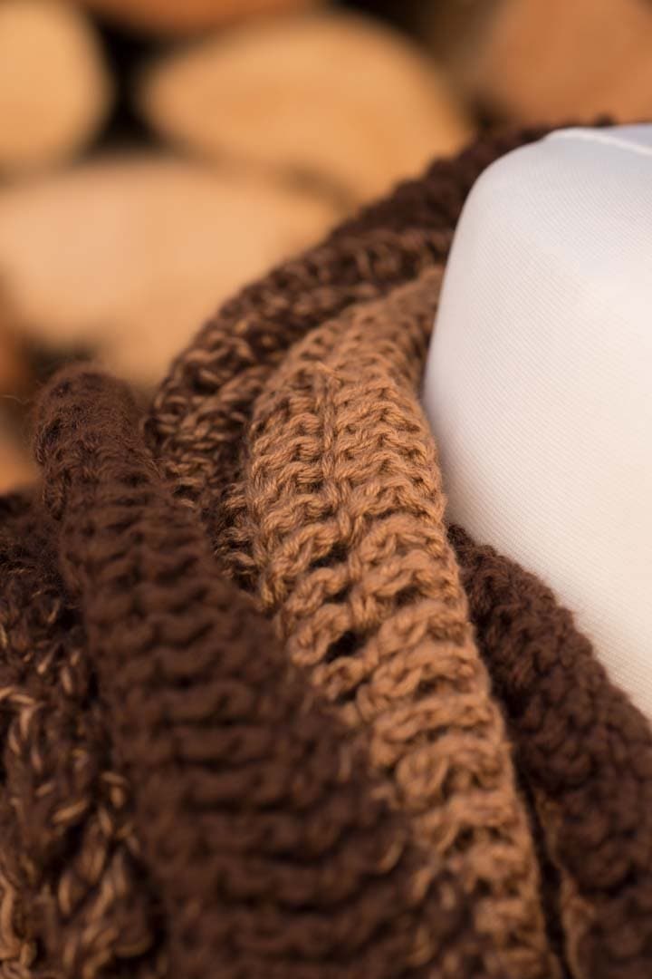 Häkelloop "Herbstlaub" - Bobbel Wolle und Farbverlaufsgarn von Chiemseegarn