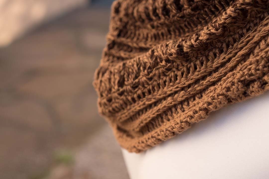 Häkelloop "Herbstlaub" - Bobbel Wolle und Farbverlaufsgarn von Chiemseegarn