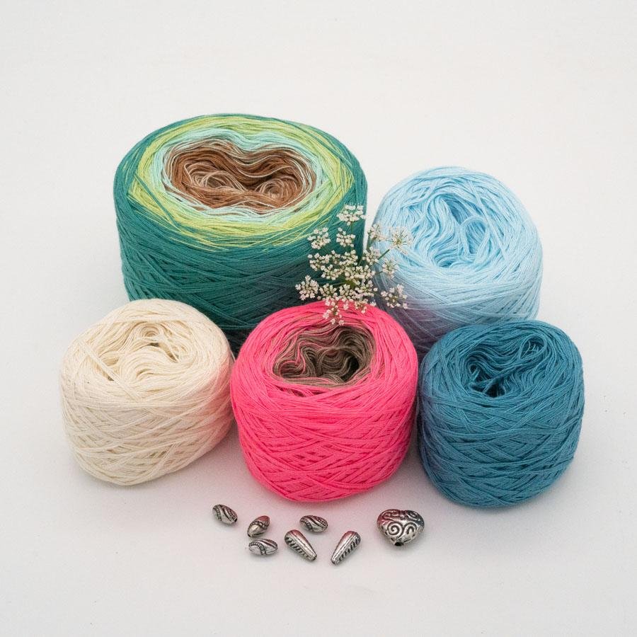 KAL Dreieckstuch "Spaziergang am Chiemsee" - Bobbelset - Bobbel Wolle und Farbverlaufsgarn von Chiemseegarn