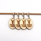 Maschenmarkierer aus Holz - Bobbel Wolle und Farbverlaufsgarn von Chiemseegarn