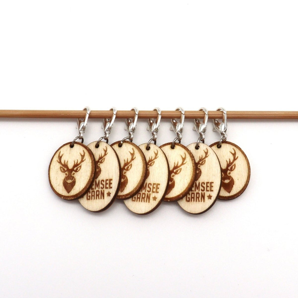 Maschenmarkierer aus Holz - Bobbel Wolle und Farbverlaufsgarn von Chiemseegarn