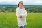 Oversize Pullover Häkelset Kroatien Gr. 42, gehäkelt - Bobbel Wolle und Farbverlaufsgarn von Chiemseegarn