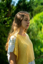 Poncho "Sonnenstrahl" - Bobbel Wolle und Farbverlaufsgarn von Chiemseegarn