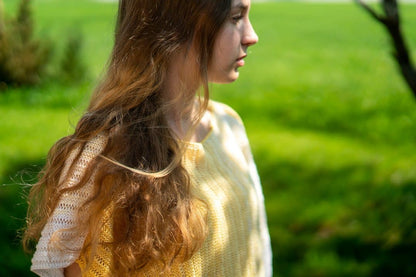 Poncho "Sonnenstrahl" - Bobbel Wolle und Farbverlaufsgarn von Chiemseegarn