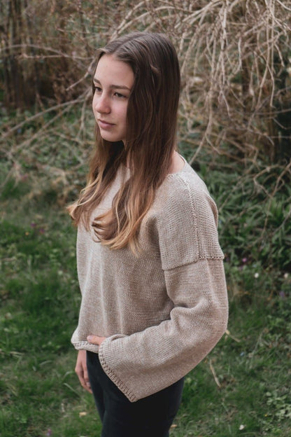 Pullover "Carolin" Gr. 36/38 - Bobbel Wolle und Farbverlaufsgarn von Chiemseegarn