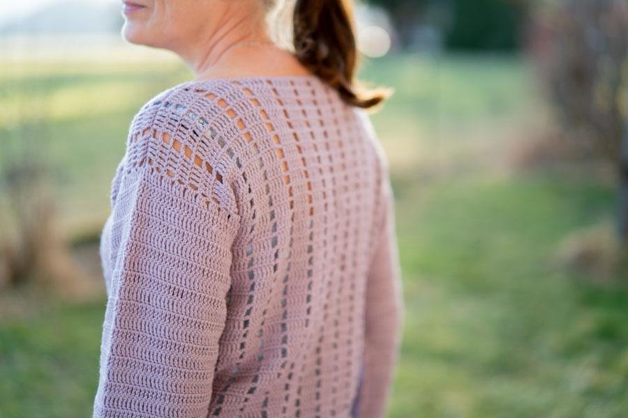 Pullover "Violetta" Gr. 42 - Bobbel Wolle und Farbverlaufsgarn von Chiemseegarn