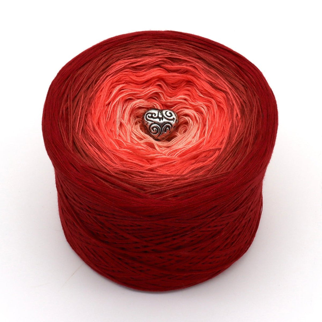 Sinfonie in rot – Farbverlaufsgarn von Chiemseegarn