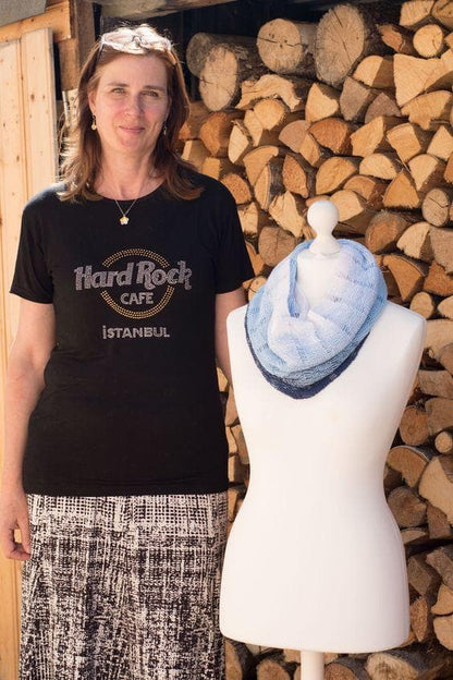 Sommerloop "Chiemseetraum" - Bobbel Wolle und Farbverlaufsgarn von Chiemseegarn