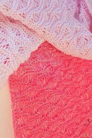Sommerschal "Alpenrose" - Bobbel Wolle und Farbverlaufsgarn von Chiemseegarn