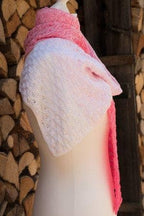 Sommerschal "Alpenrose" - Bobbel Wolle und Farbverlaufsgarn von Chiemseegarn