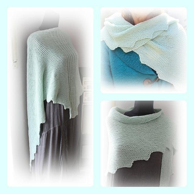 Stricktuch "Clouds" - Bobbel Wolle und Farbverlaufsgarn von Chiemseegarn