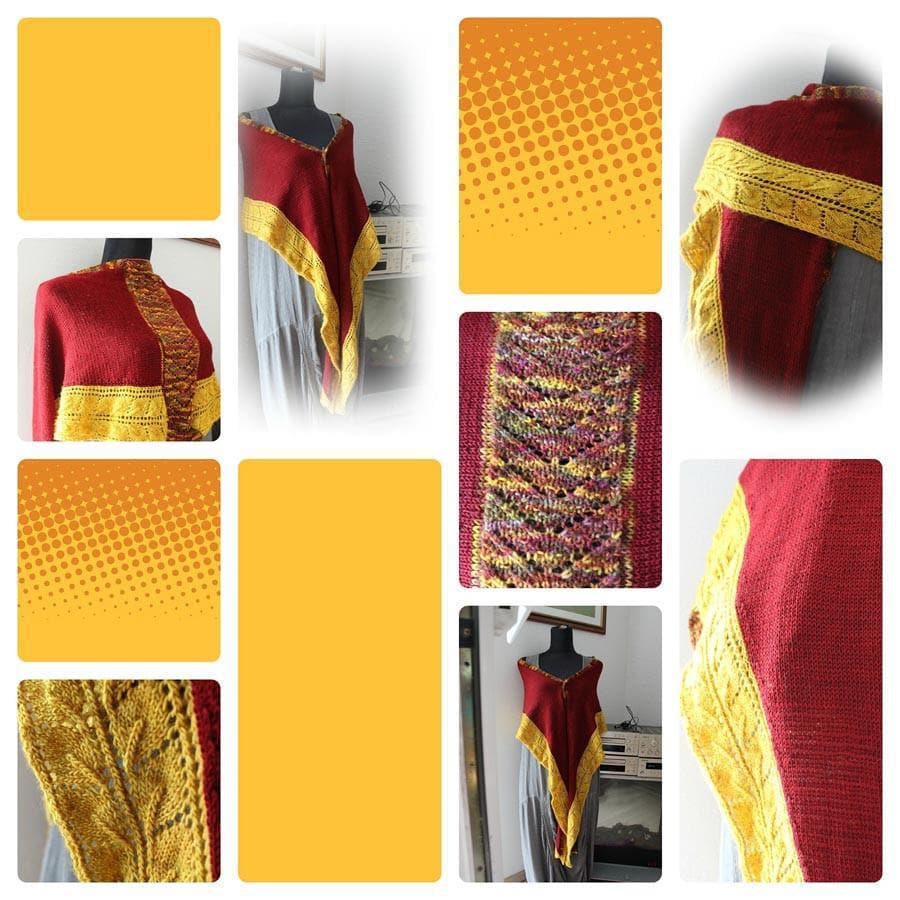 Stricktuch "Herbstlaub" - Bobbel Wolle und Farbverlaufsgarn von Chiemseegarn